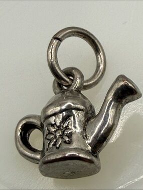 Tiny light weight Silver-tone Watering Can Charm Pendant fashion piece untested